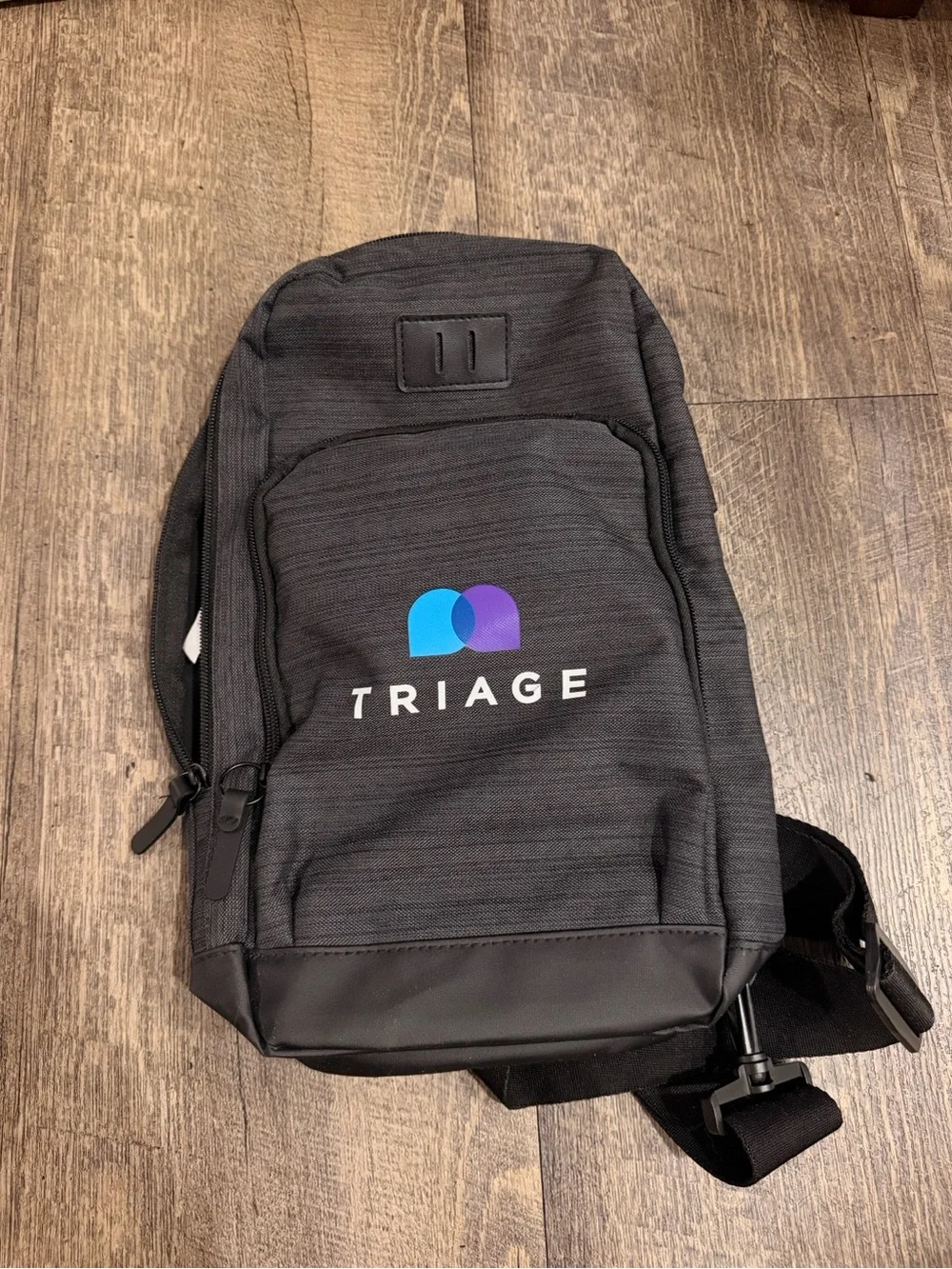 LEED’S TRIAGE Black Charcoal One-Shoulder Sling Crossbody Bag